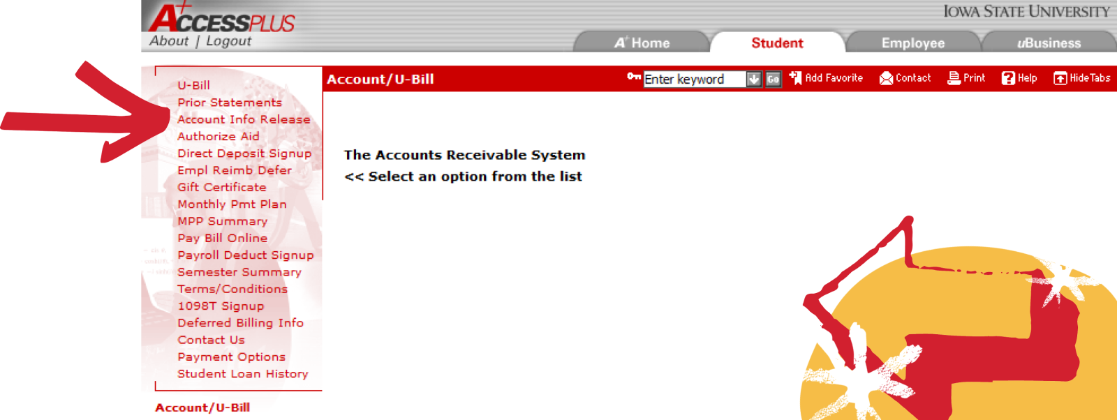 Select Account/U-Bill