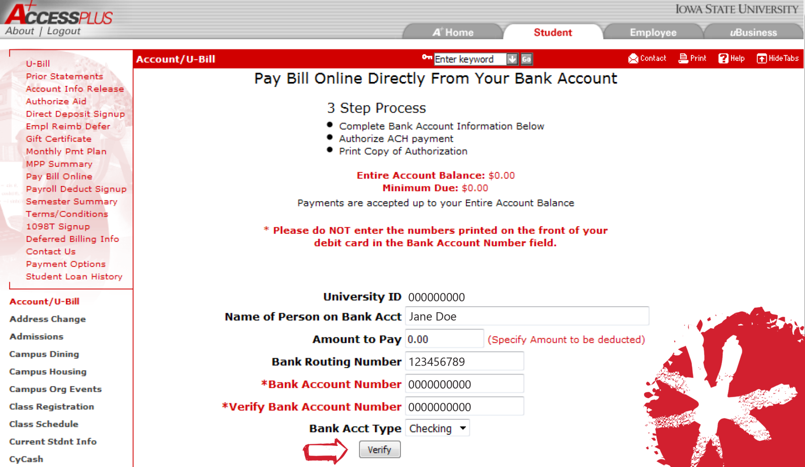 Pay bill online step 2